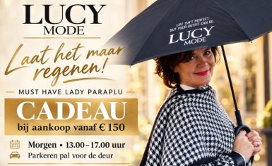 Laat het maar regenen… bij Lucy Mode shopt u in stijl!